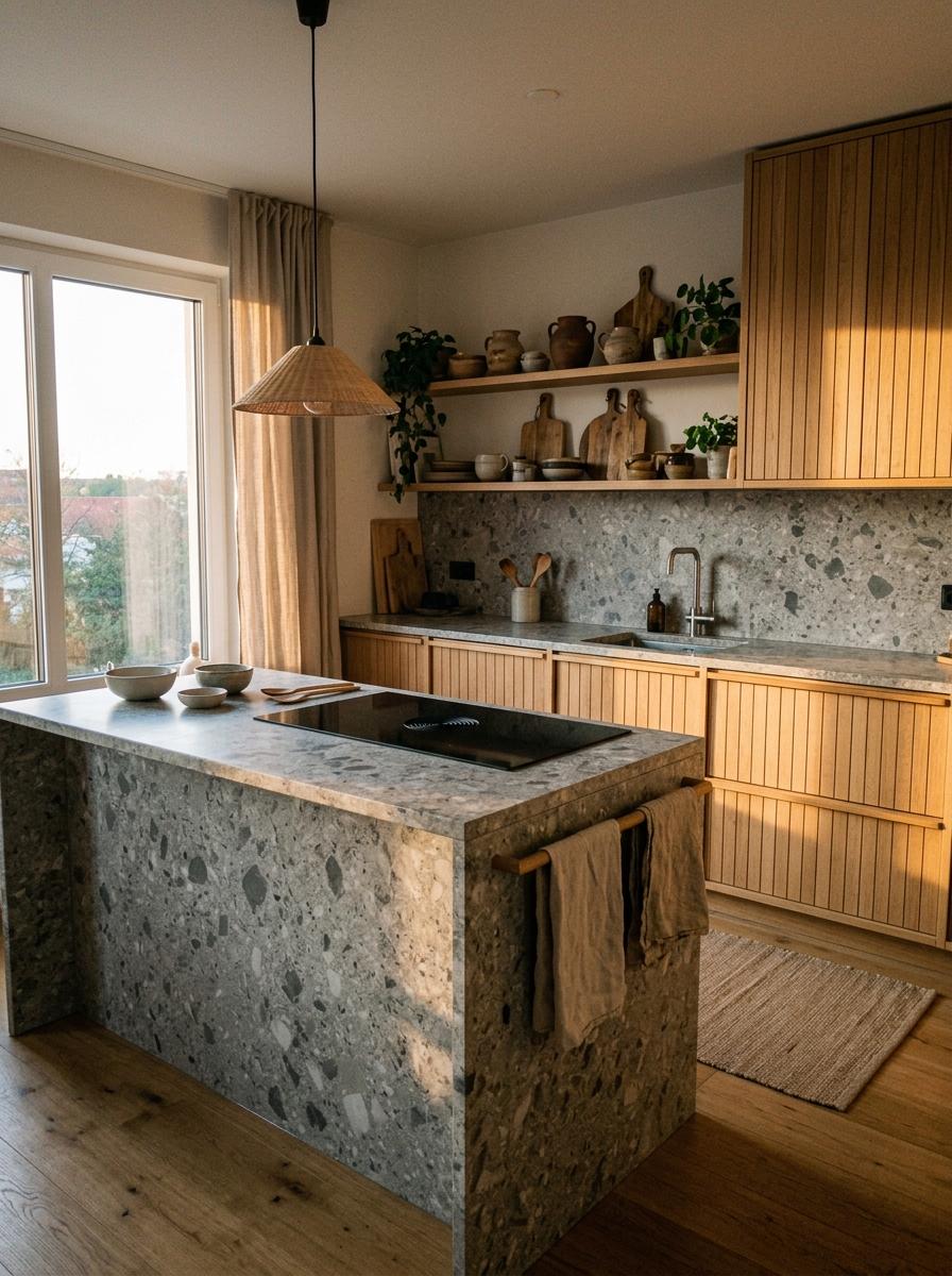 A Balanced Culinary Haven Showcasing Warm Japandi Kitchen Design