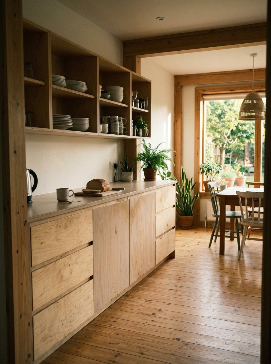A Balanced Home Interior Featuring Japandi Kitchen Cabinets