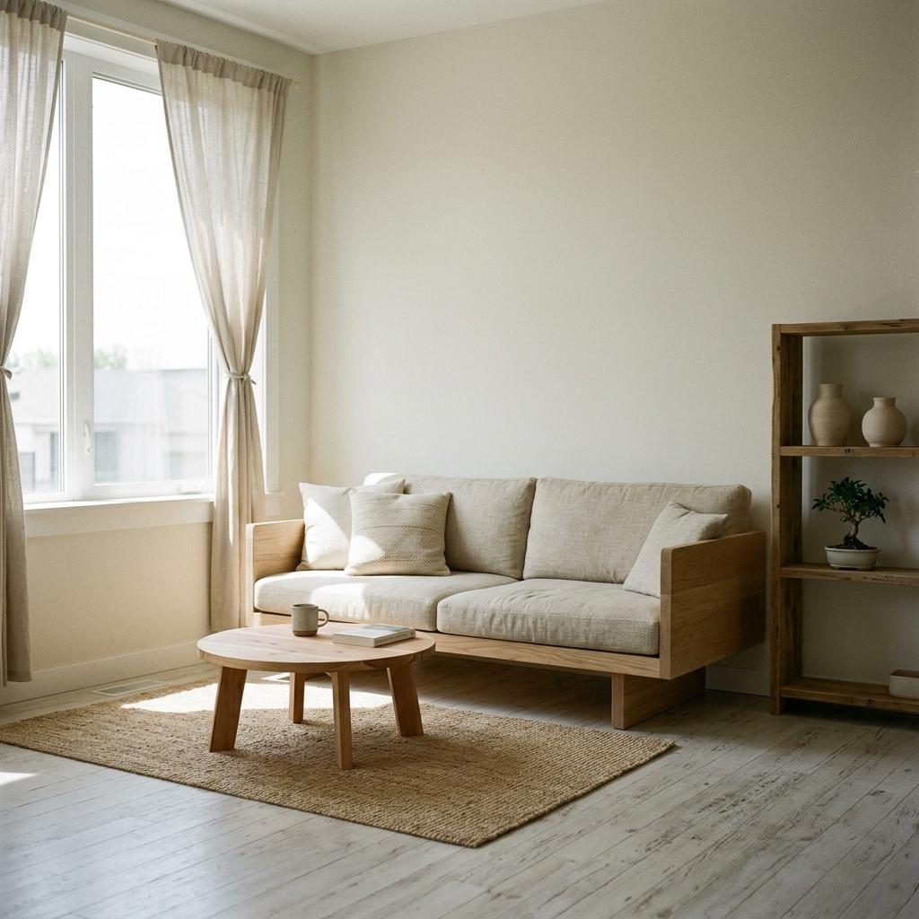 A Balanced Life Starts In A Simple Japandi Living Room