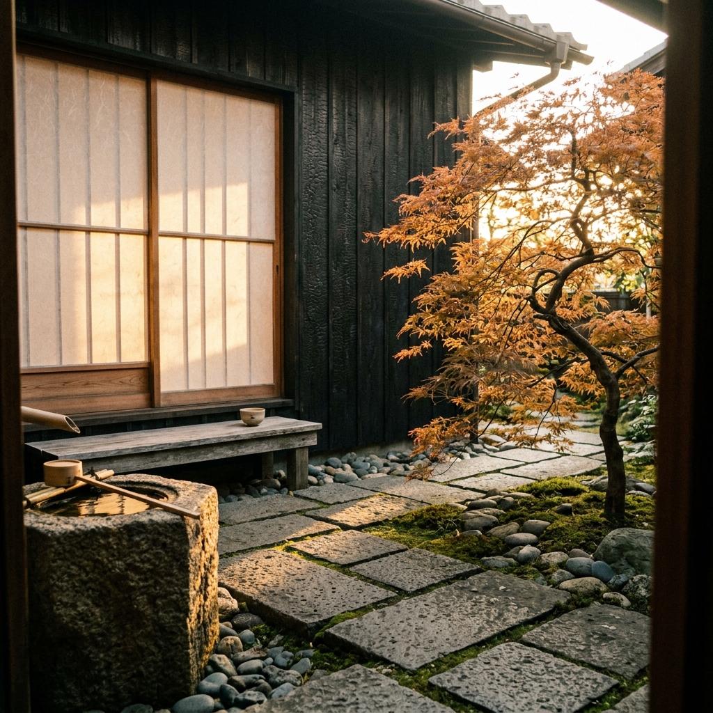 A Balanced Sanctuary Created By Japandi Courtyard Design
