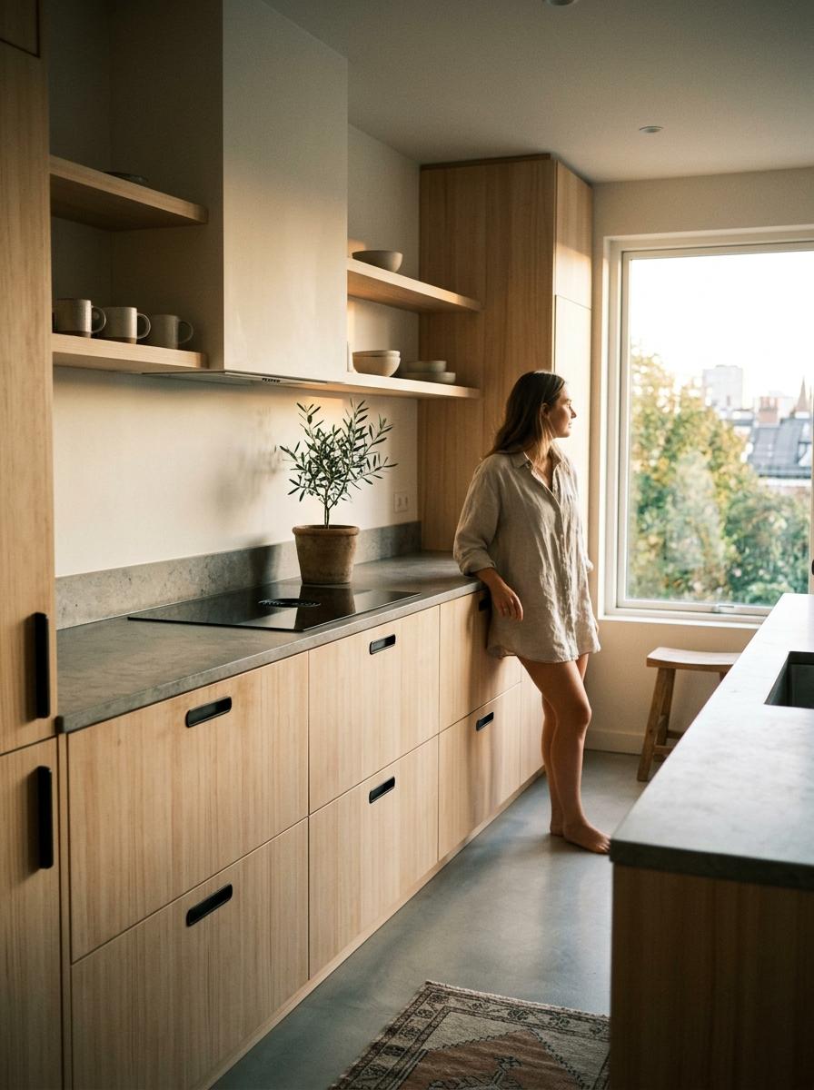 A Breath Of Fresh Air In A Japandi Minimalist Kitchen