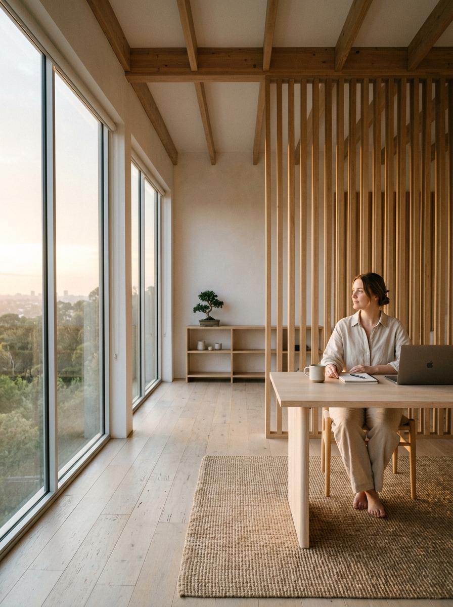 A Breath Of Fresh Air In This Airy Minimalist Japandi Office
