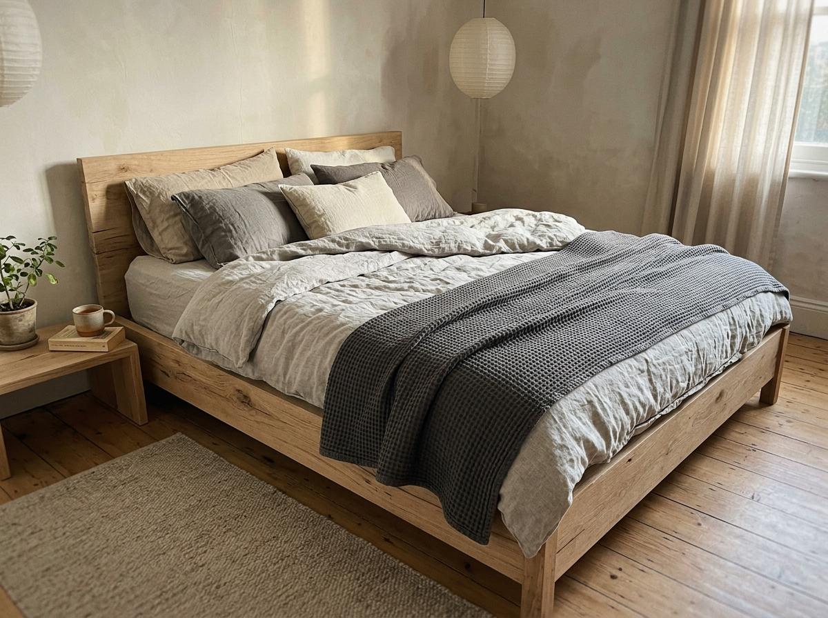 A Calm Retreat Featuring Sustainable Japandi Bedding