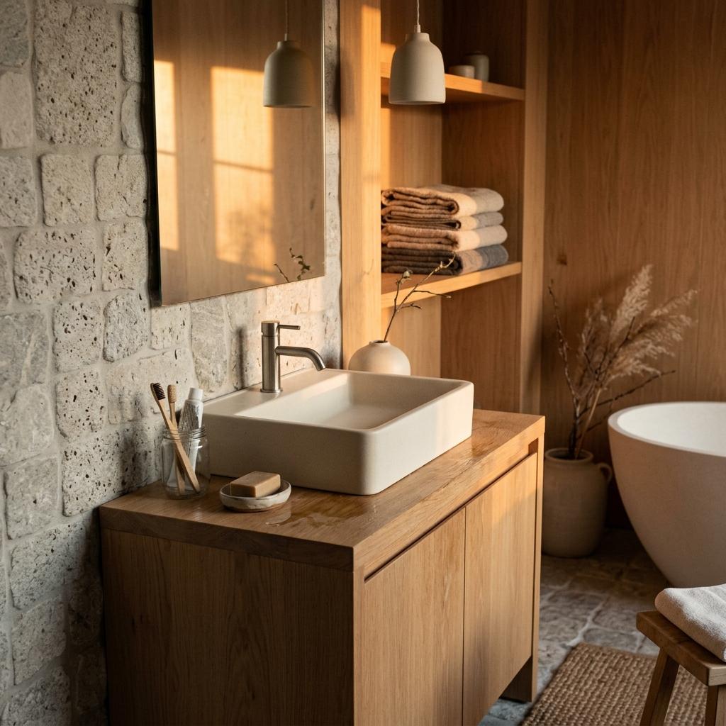 A Closer Look At Functional Beauty Within A Japandi Master Bathroom