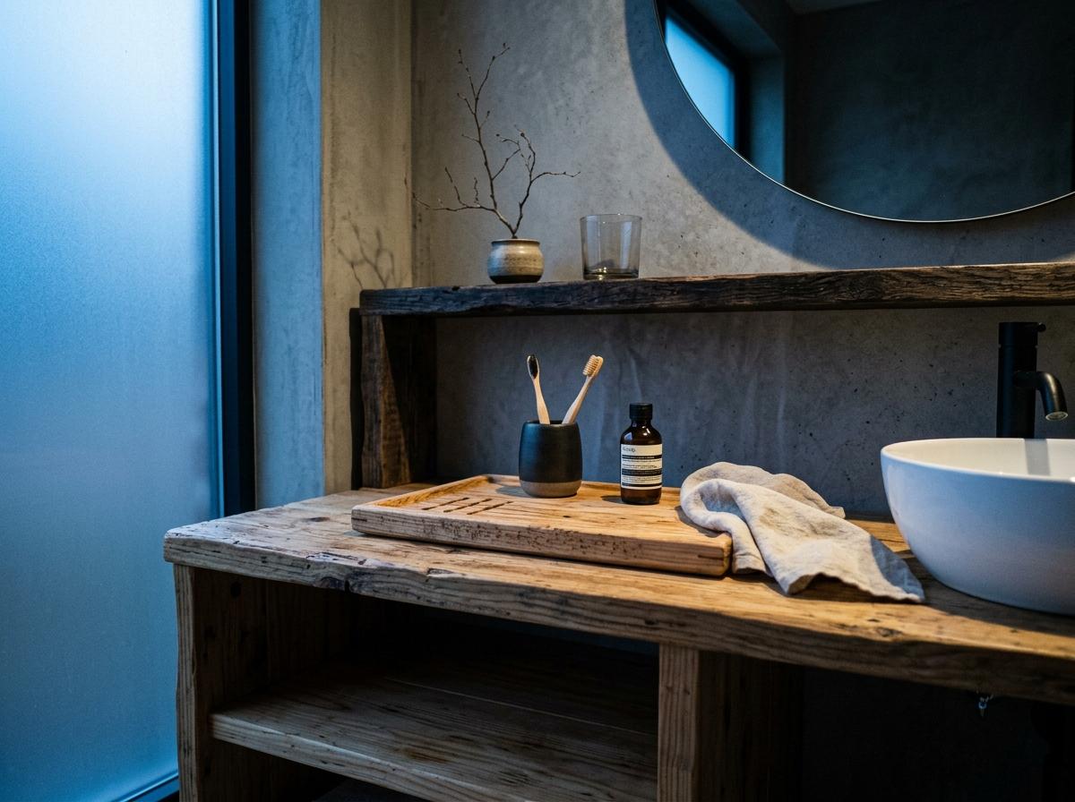 A Closer Look At Handcrafted Japandi Bathroom Wood Accents