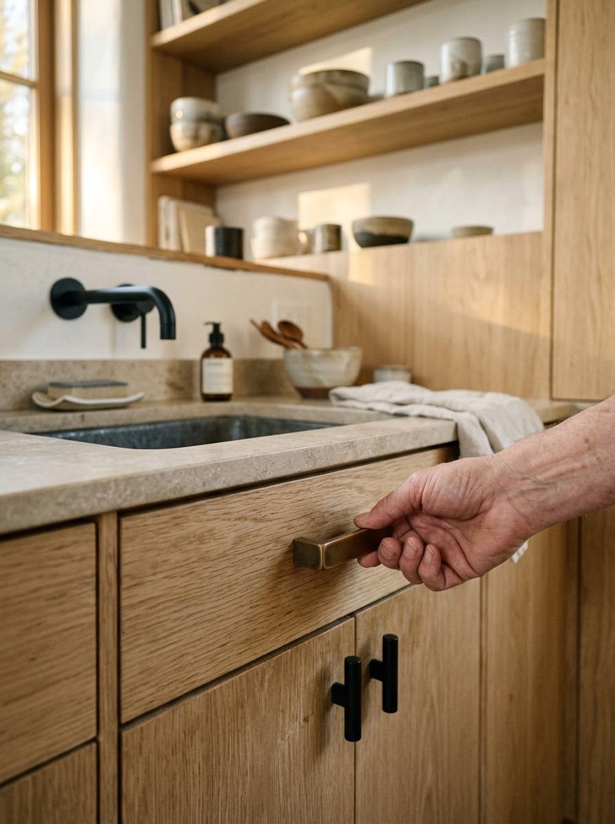 A Closer Look At Minimalist Hardware For A Japandi Kitchen