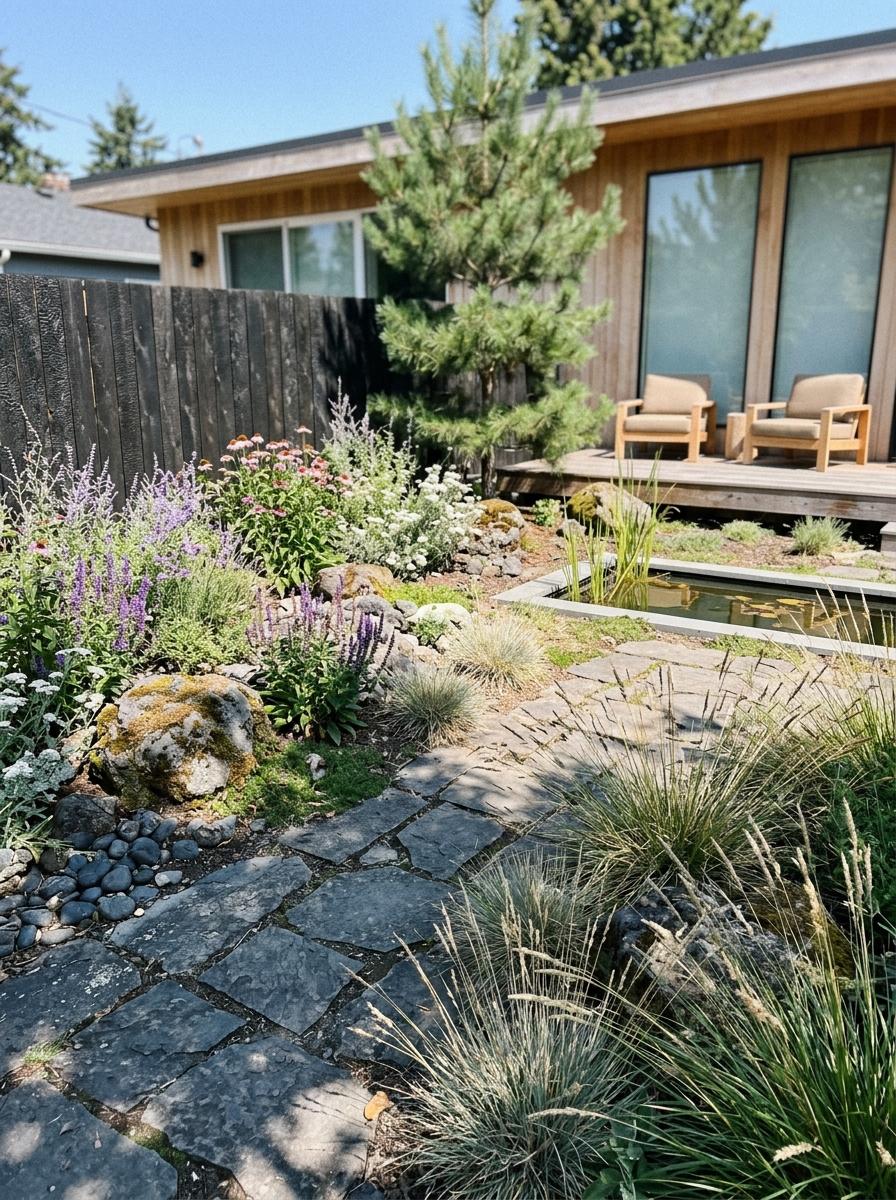 A Closer Look At This Sustainable Japandi Style Landscape