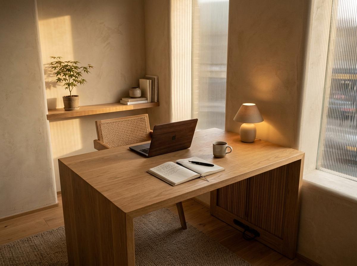 A Comprehensive Tour Of This Modern Japandi Home Office