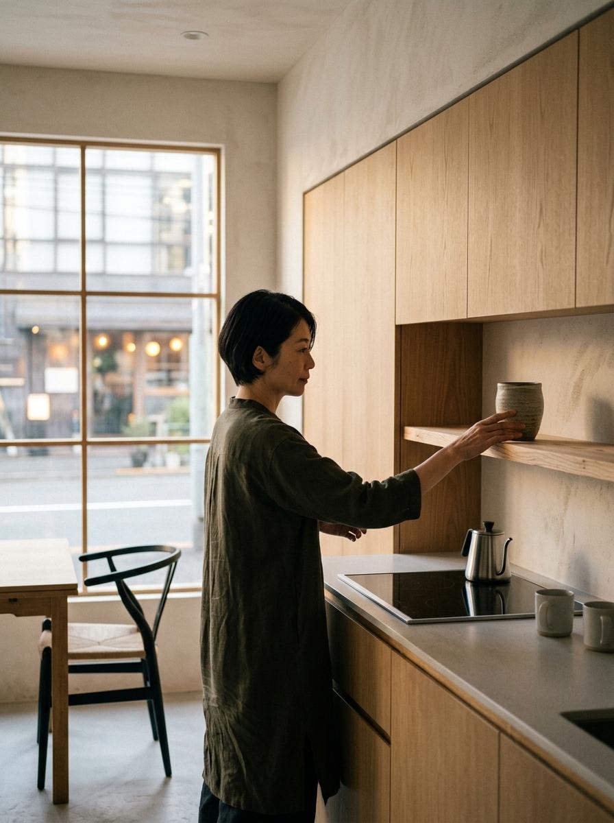 A Culinary Space Featuring Modern Japandi Kitchen Design