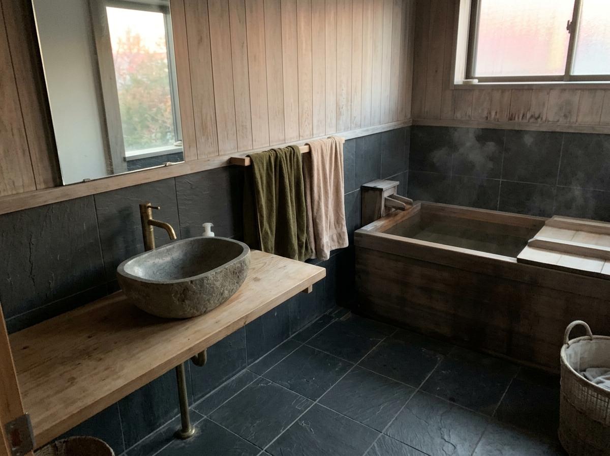 A Deep Dive Into The Organic Japandi Bathroom Color Palette