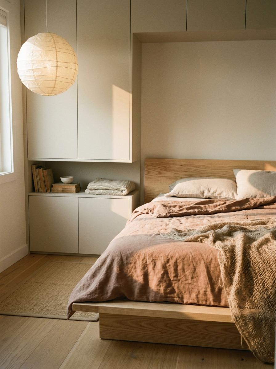 A Guide To Understated Japandi Bedroom Organization Methods