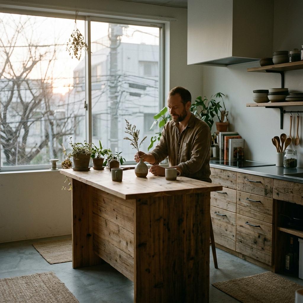 A Home Built Around A Sustainable Japandi Kitchen Focus