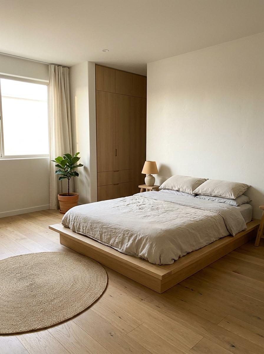 A Home Focused On Minimalist Japandi Bedroom Comfort