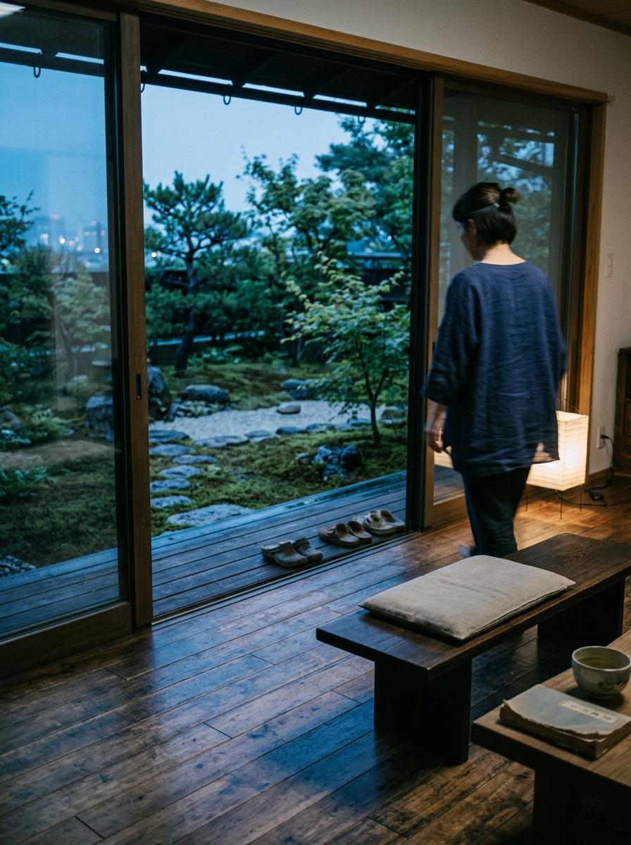 A Home That Integrates Indoor Living With A Japandi Garden
