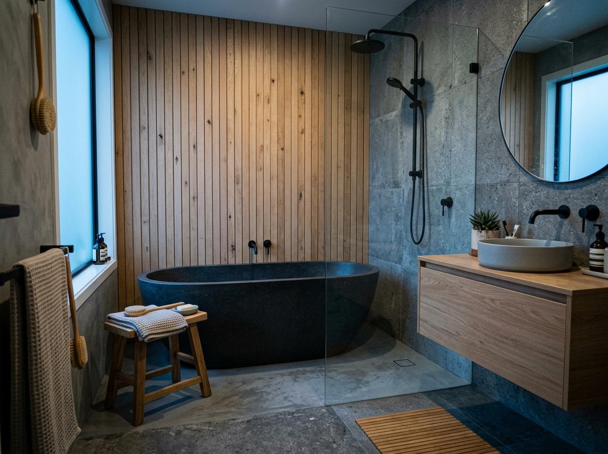A Home With Functional Modern Japandi Bathroom Design Focus