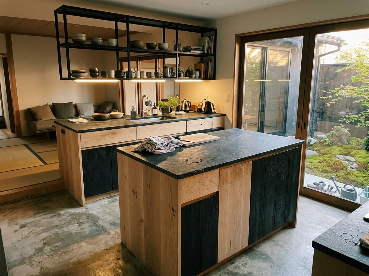 A Home With Modern Japandi Kitchen Design Focus