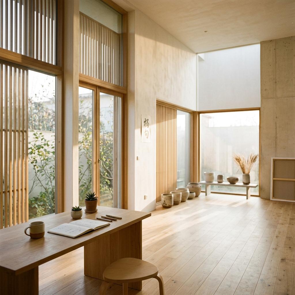 A Light Filled Creative Studio Inspired By Minimalist Japandi Design