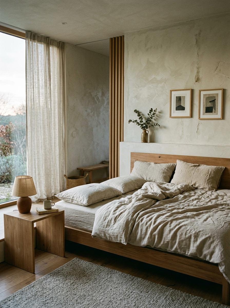 A Look At Natural Materials In Japandi Bedroom Design