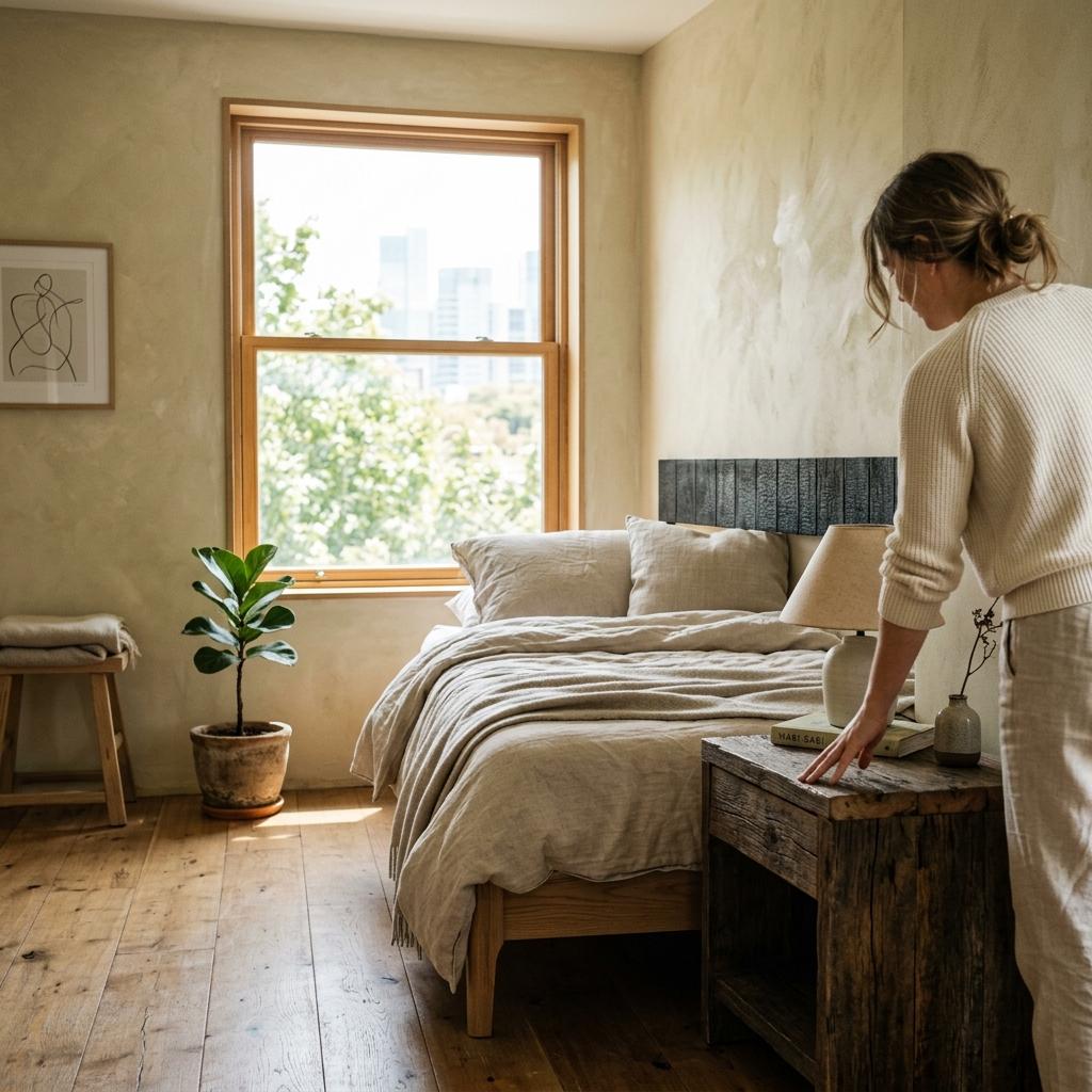 A Look Inside This Japandi Inspired Scandinavian Sleep Space