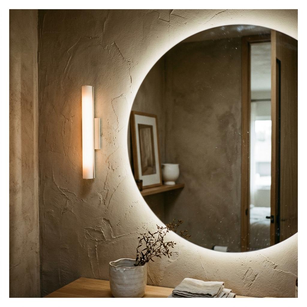 A Master Suite Focused On The Japandi Bathroom Mirror