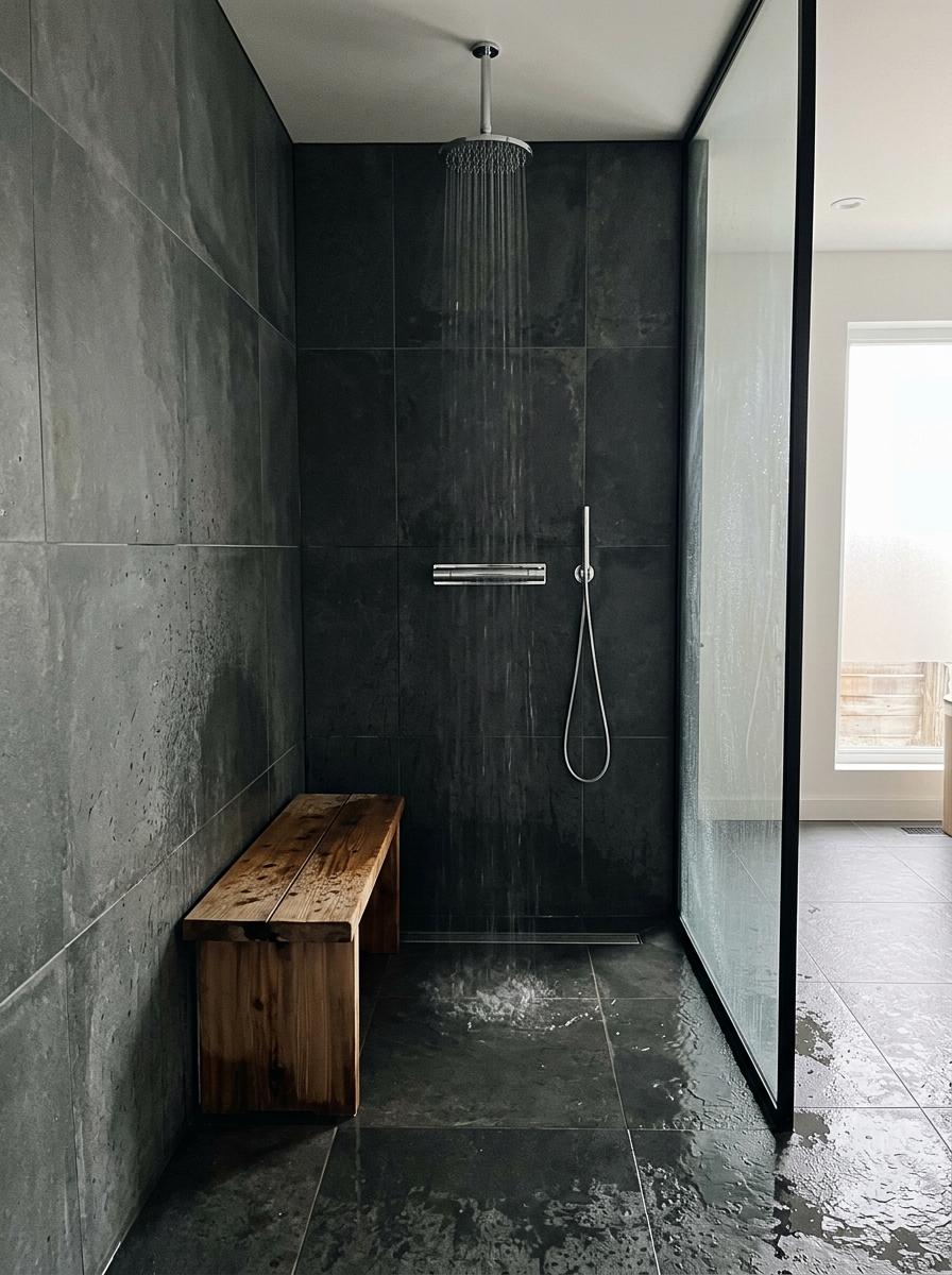 A Modern Home Featuring A Stunning Japandi Bathroom Shower