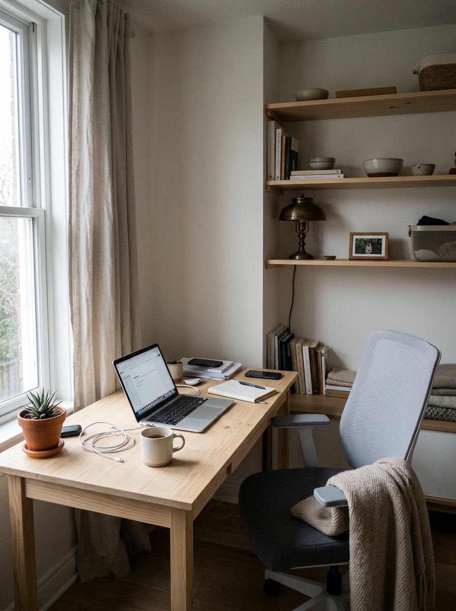 A Modern Japandi Home Office Built For Longevity