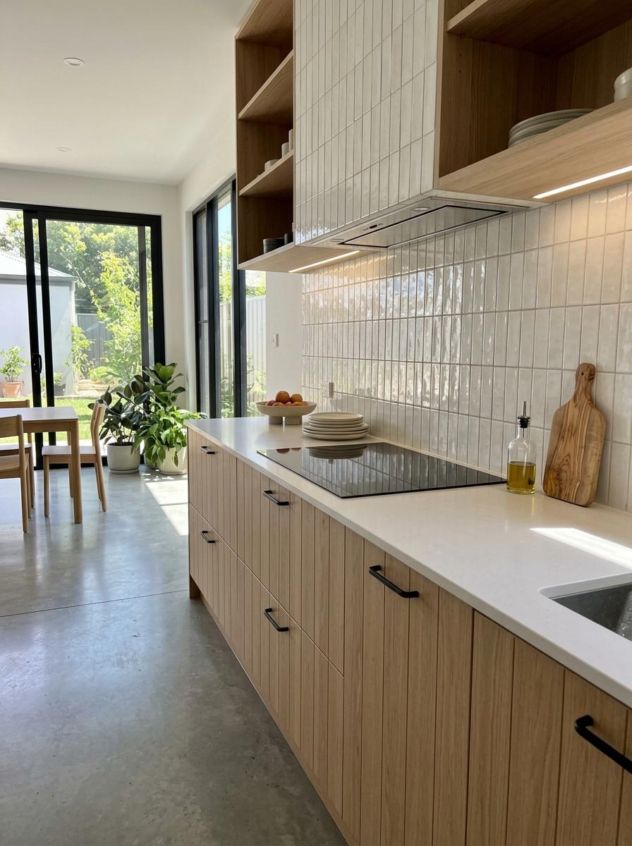 A Modern Residence With Refined Japandi Kitchen Backsplash Details