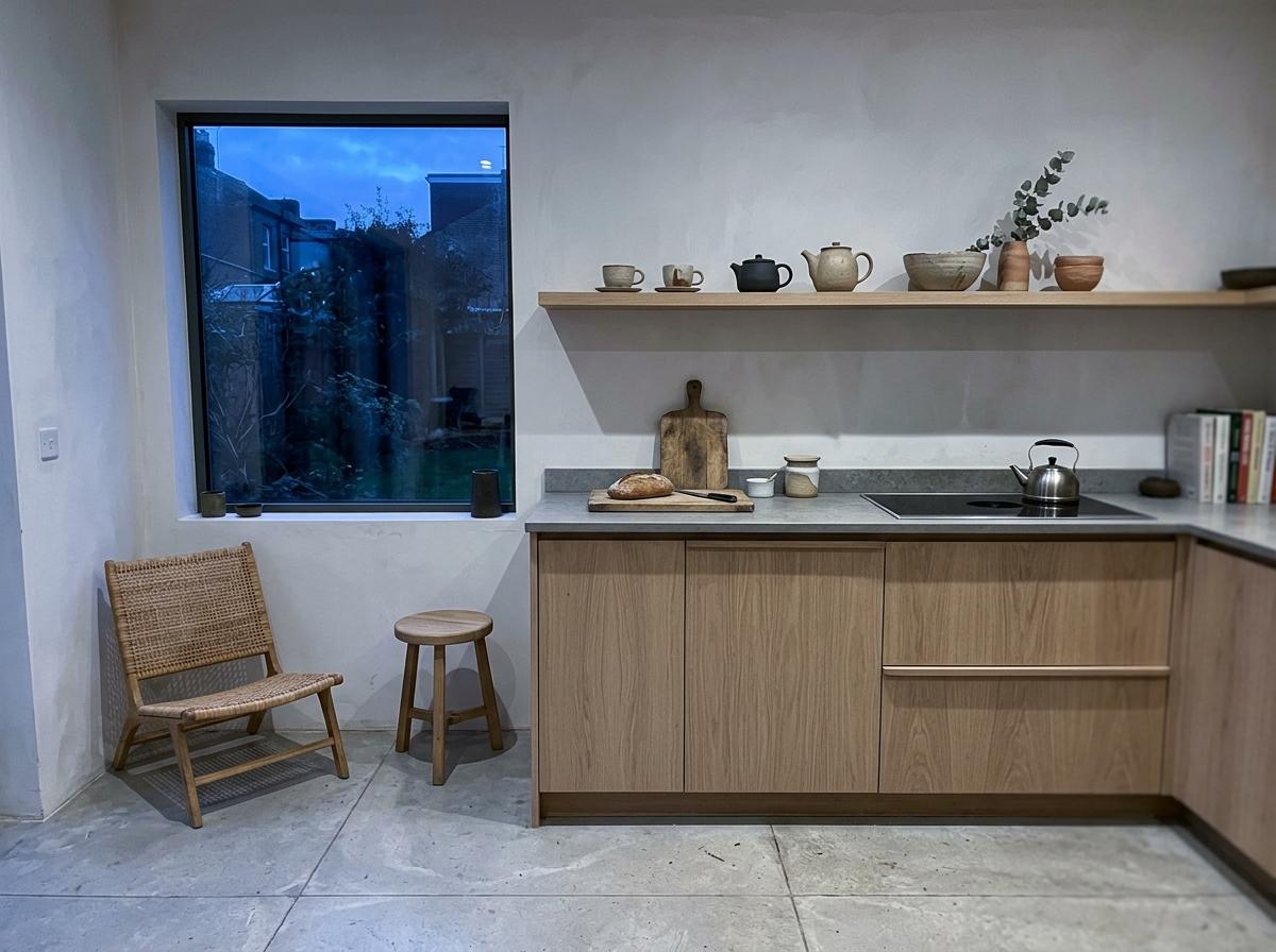 A Peaceful Culinary Space With Subtle Japandi Interior Details