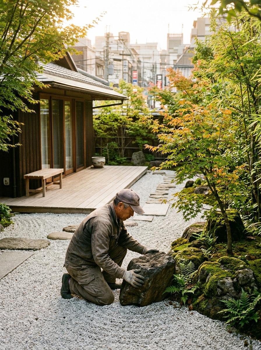 A Peaceful Outdoor Retreat Focused On Japandi Zen Garden Style