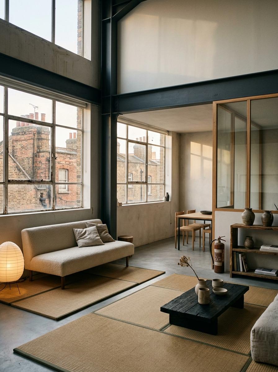 A Polished Industrial Space Using Japandi Design