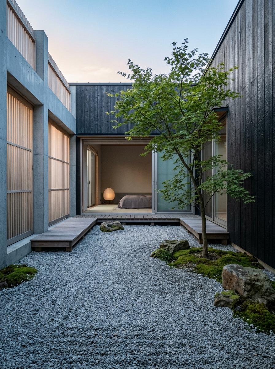 A Private Courtyard Defined By Minimalist Japandi Garden Design