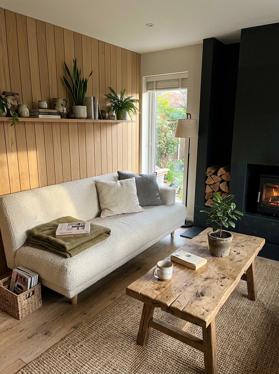 A Private Glimpse Into This Quiet Cozy Japandi Living Room Retreat