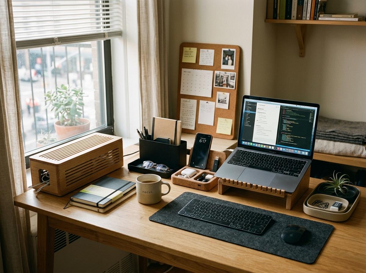 A Productive Study Room With Japandi Office Organization Solutions