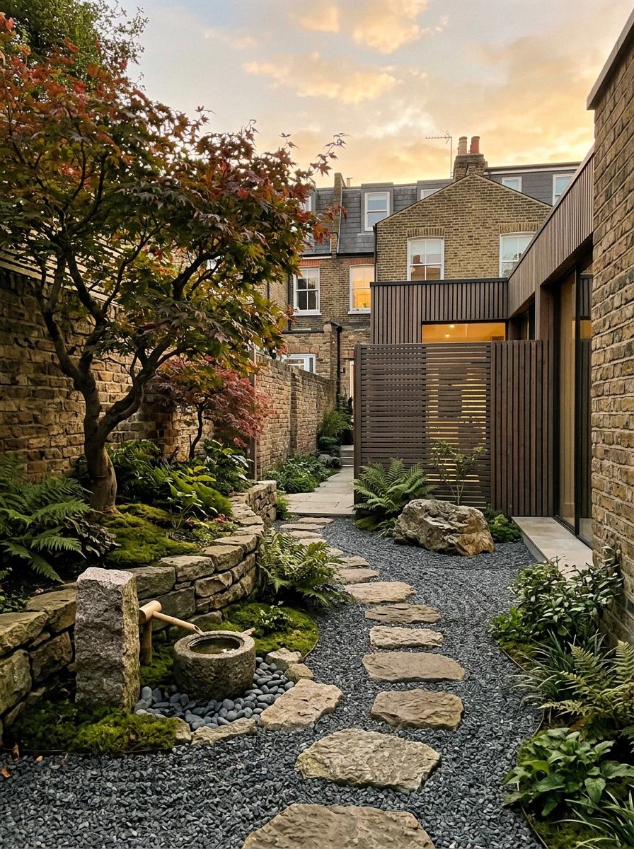 A Quiet Courtyard Featuring Classic Japandi Zen Garden Principles