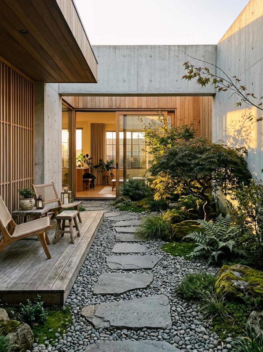A Quiet Escape Within This Modern Japandi Courtyard Design