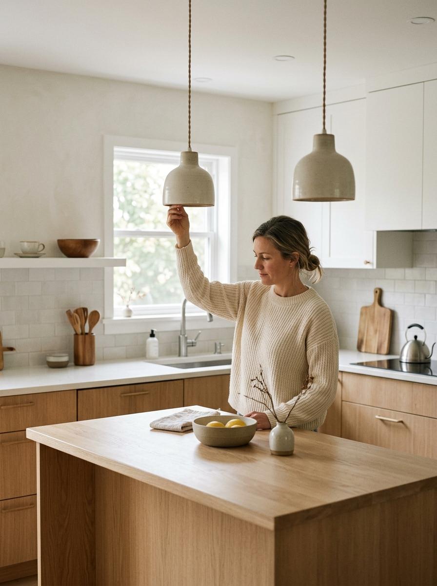 A Refreshed Kitchen With Touches Of Japandi Kitchen Lighting