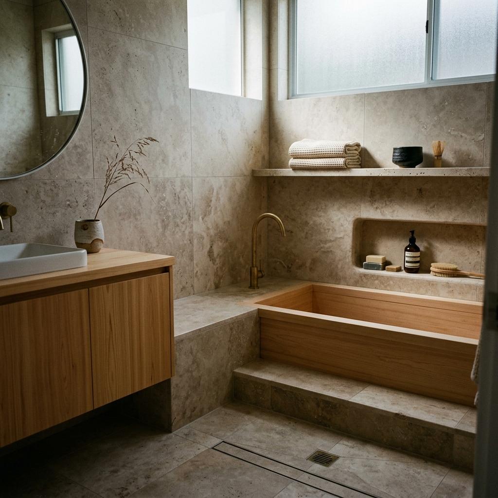 A Refreshing Perspective On Earth Tone Japandi Bathroom Concepts