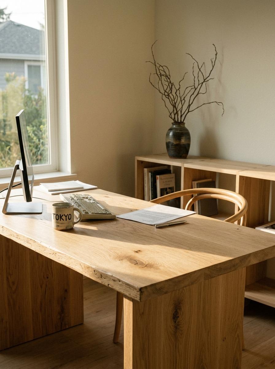 A Sophisticated Take On Modern Japandi Office Furniture