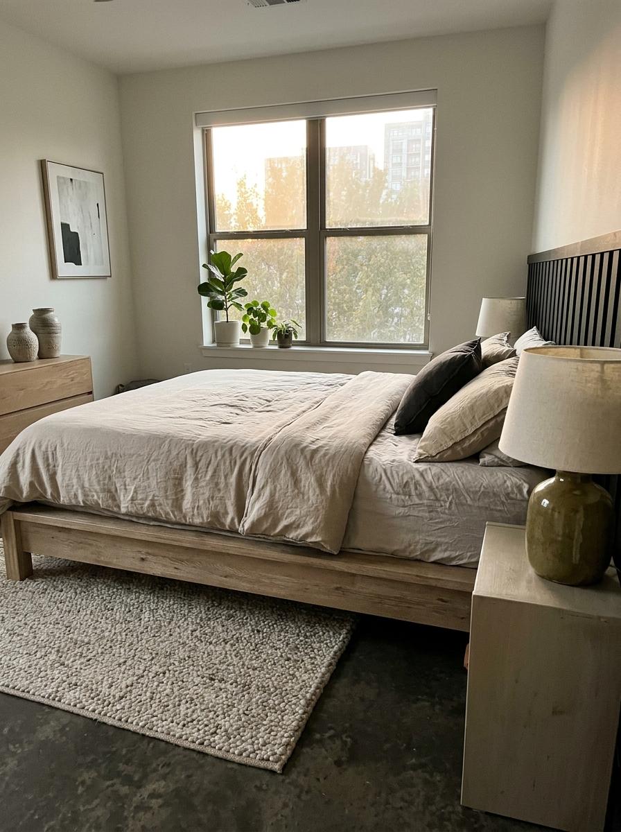 A Space With Modern Master Bedroom Japandi Focus