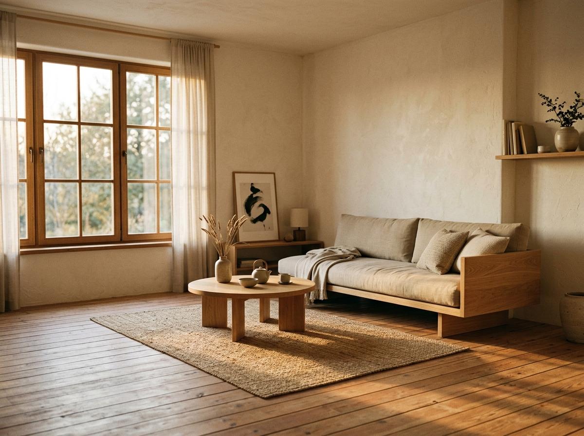 A Timeless Approach To The Warm Japandi Living Room Style