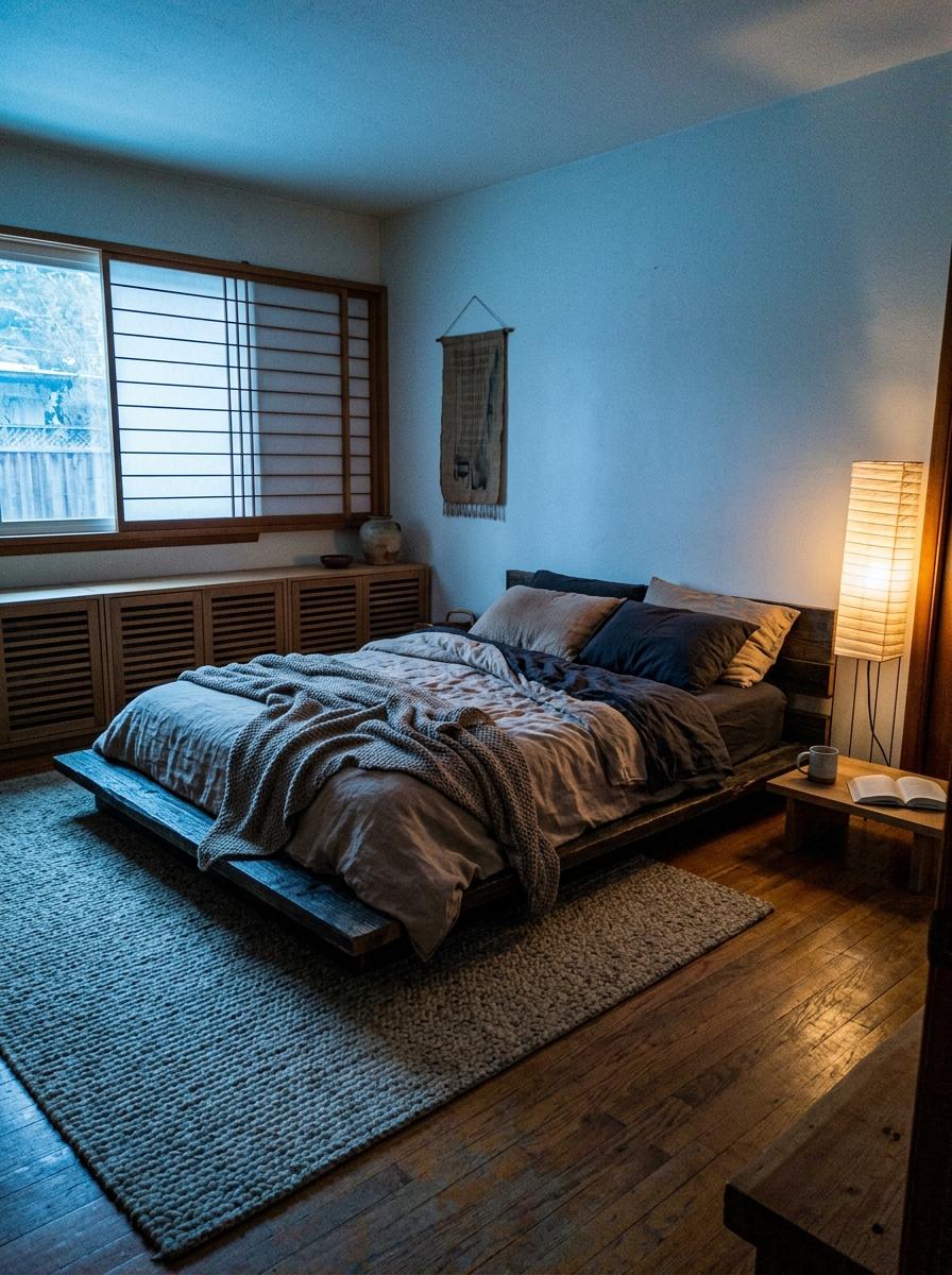 A Timeless Journey Through This Vintage Japandi Bedroom