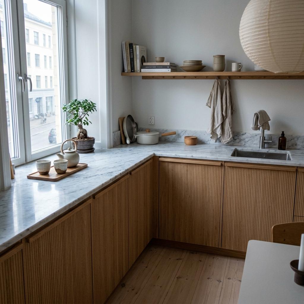 A Tour Of This Sophisticated Apartment With A Warm Japandi Kitchen