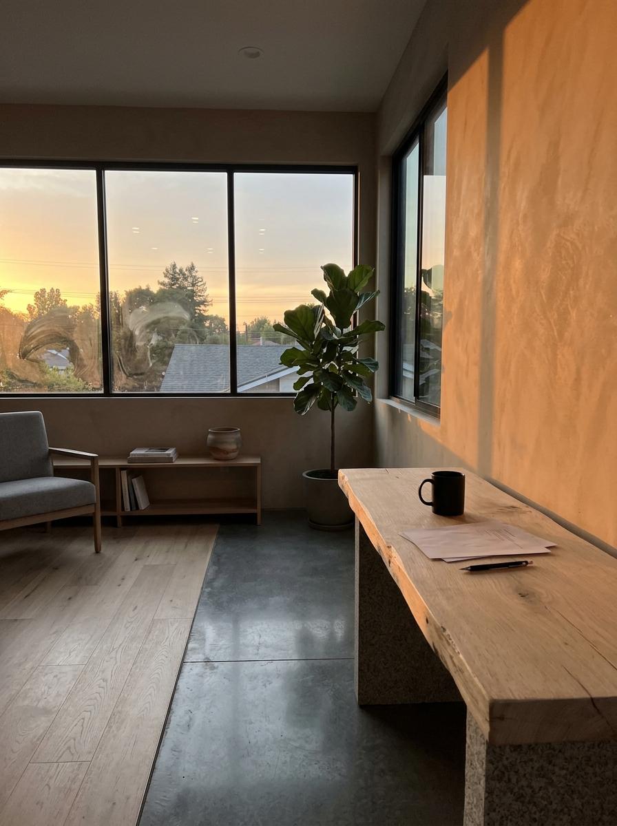 A Vision Of Textural Beauty In This Modern Japandi Office