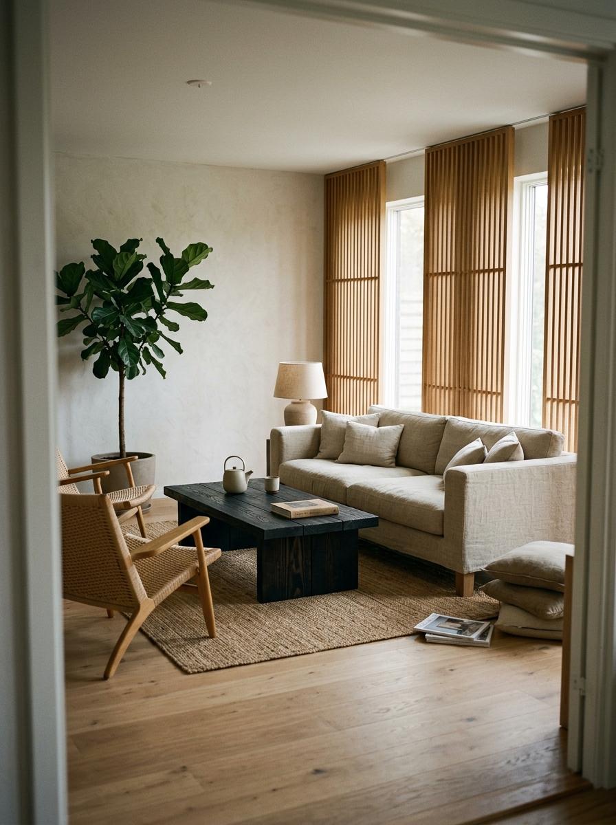 A Walk Through An Elegant Japandi Living Room Transformation