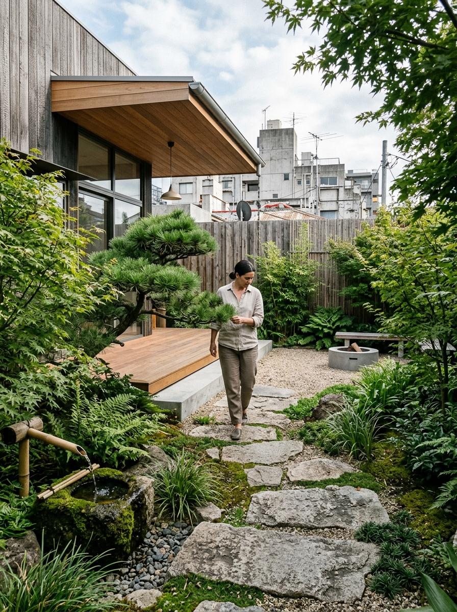 A Walk Through This Stunning Modern Japandi Backyard