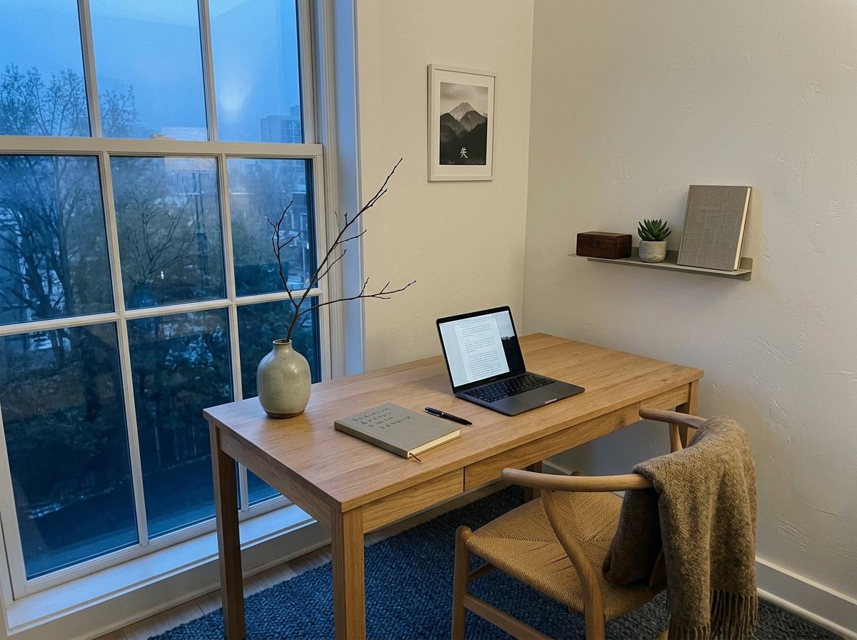 Achieve Better Focus In A Minimalist Japandi Home Office
