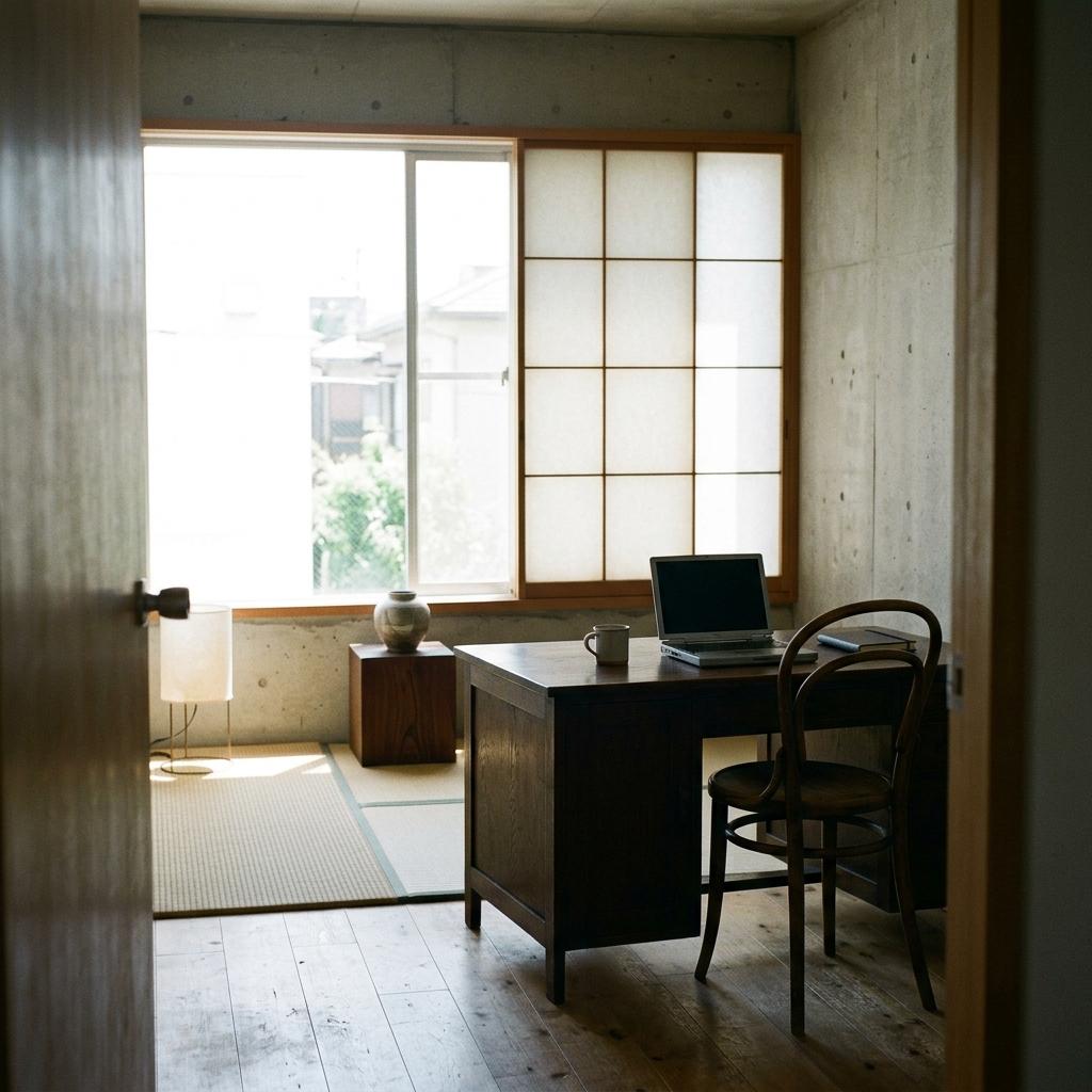 Achieve Deep Focus Inside This Carefully Curated Minimalist Japandi Office