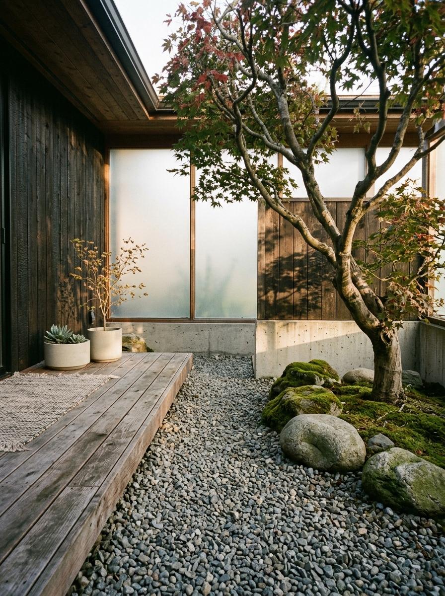 Achieve Perfect Balance With Minimalist Japandi Courtyard Design