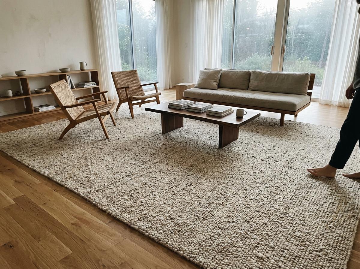 Achieving A Harmonious Look With A Large Japandi Living Room Rug
