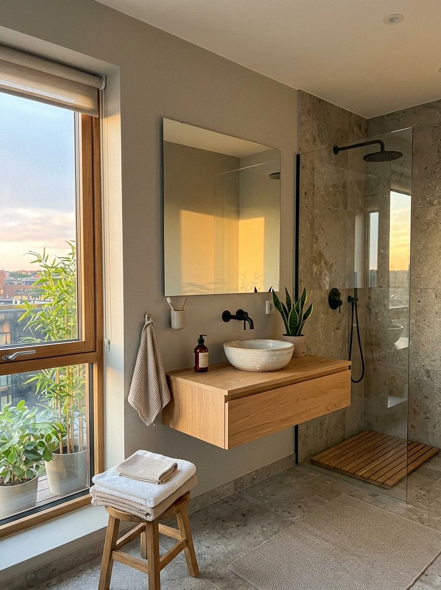 Achieving Balance In A Functional Modern Japandi Bathroom